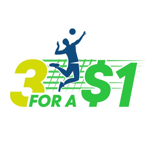 3 for a $1 Volleyball Logo