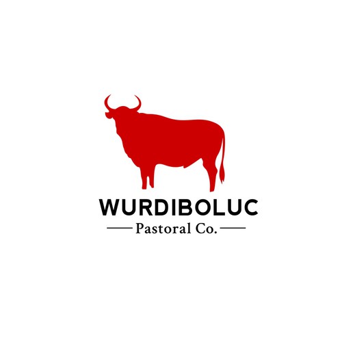 Clean logo design for Wurdiboluc Pastoral Co.