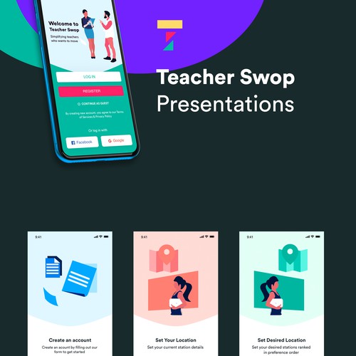 Teacher Swop Mobile app Design Concept