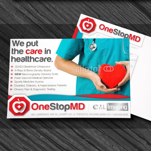 Coordinated Healthcare Postcard & Billboard Design for OneStopMD
