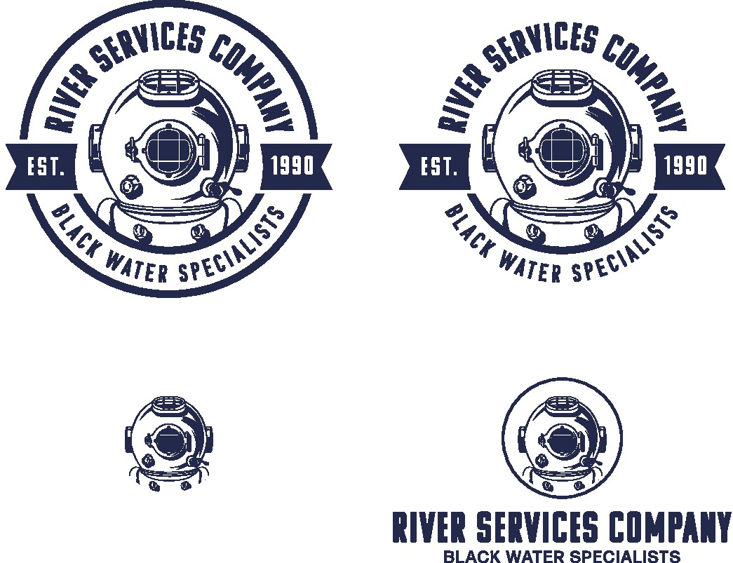 Industrial looking logo for a diving company