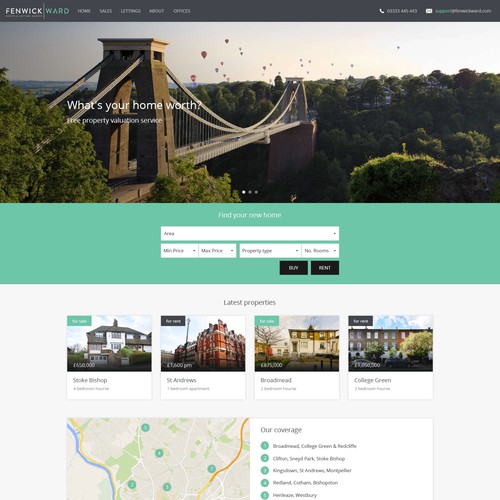 Fenwick Ward home page design