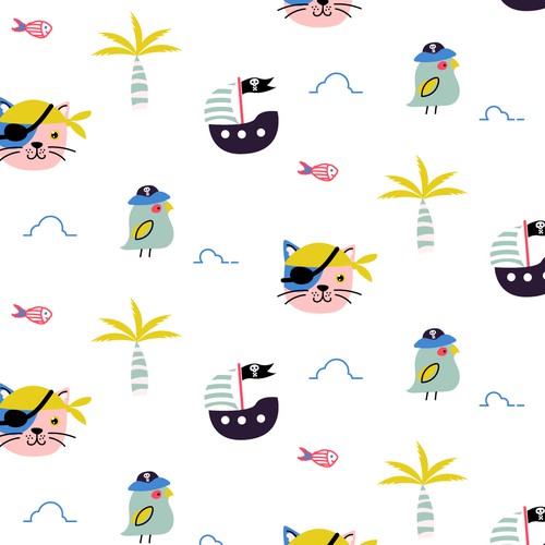 Pirate fun pattern for baby brand