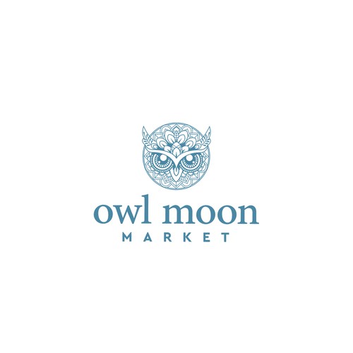 Sophisticated Bohemian themed Logo for Owl Moon Market