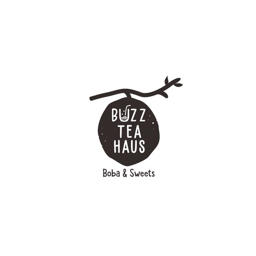 Black and White Logo for Buzz Tea Haus