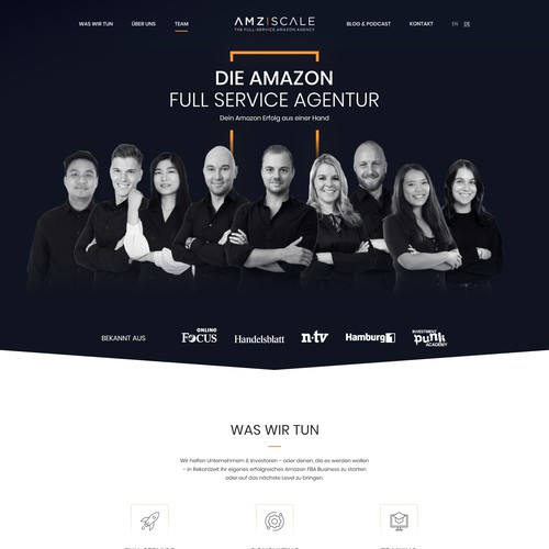 Redesign of 1 Page Website for Young Amazon Agency