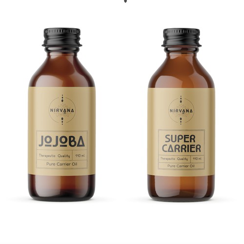 NIRVANA logo & labels for Essential Oils