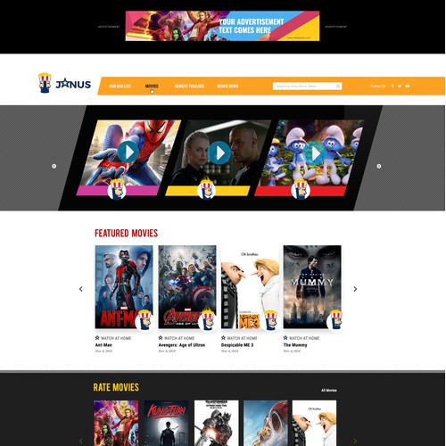 Web Design for a movie rating company