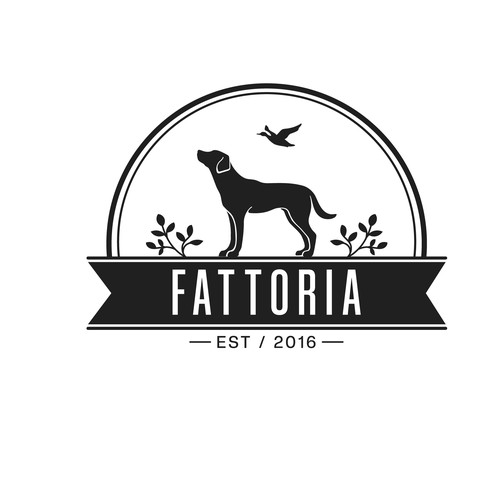 Logo with Labrador for "Fattoria"