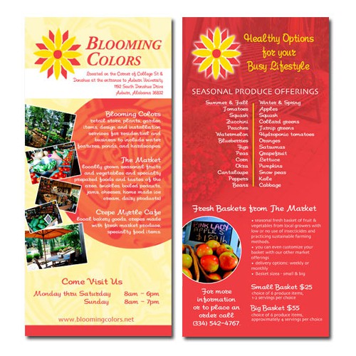 Rack Card for Market of Locally Grown