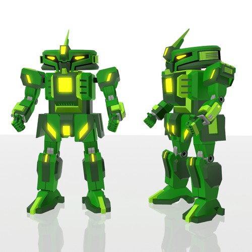 3D model of a gundam-style robot for the target group children up to 10 years