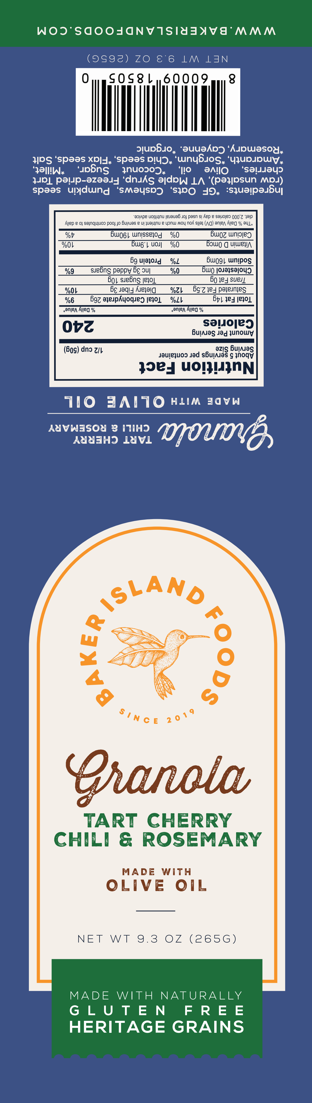Reworking granola label for new package