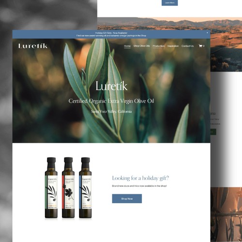 Luxury Olive Oil Website