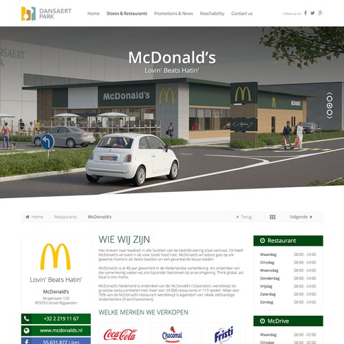 Retail park 'Dansaertpark' (Brussels-Belgium): design the look & feel of the website!