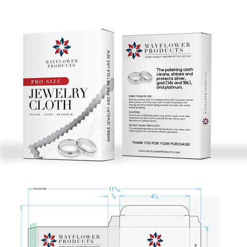 Modern and minimalist box for jewellery cloth