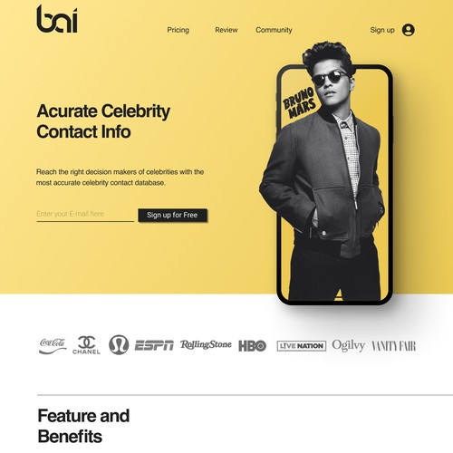 Celebrity Promotors Landing Page