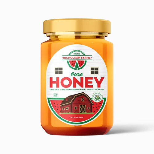 Nicholson Farms Brand Jars for Honey Jams Jellies and Juices