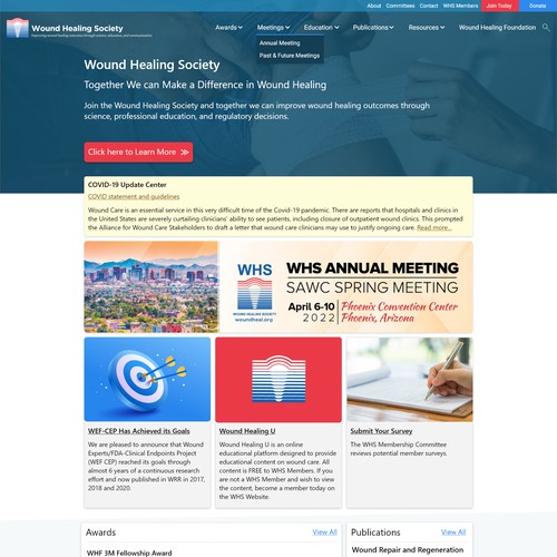 Web Design for Wound Healing Society