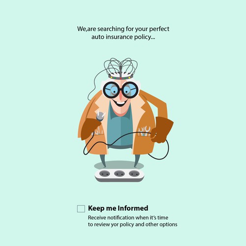 Wacky professor character design