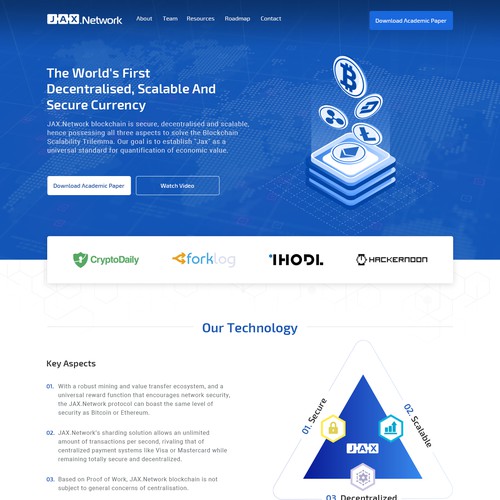 Block chain website design