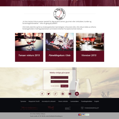 Leading wine critic in Norway needs new, modern web design