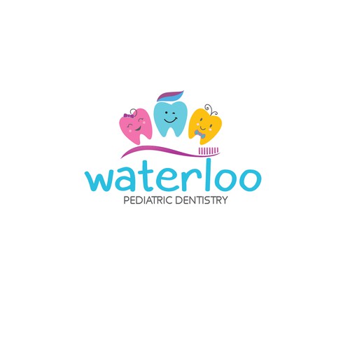Pediatric dentistry logo. Children dental logo 