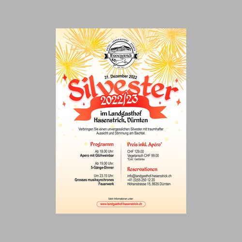 Annual event flyer for anniversary traditional country inn