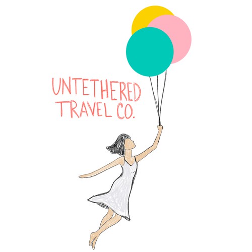 Untethered travel logo concept