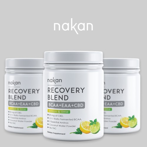 Label design for recovery blend-BCAA+EAA+CBD