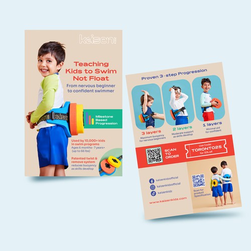 Flyer for swimming support for kids