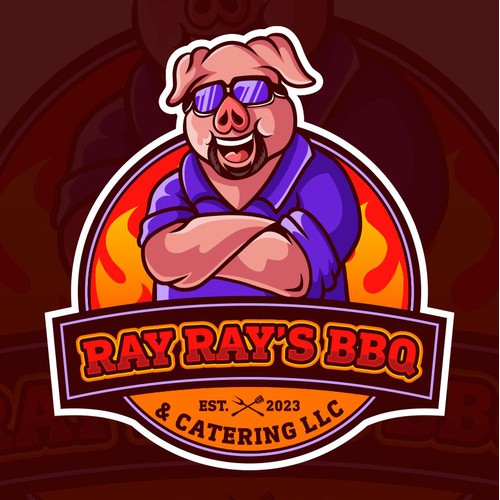 bbq pork mascot logo