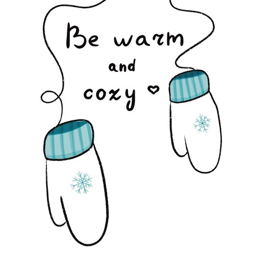 Be warm and cozy postcard