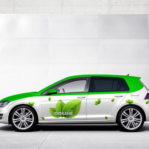 Go Green wrap for GOLUB taxi