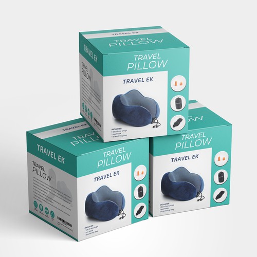 Modern Retail Packaging Design for Travel EK Neck Pillow