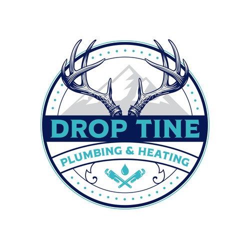 Drop Tine Plumbing & Heating logo design