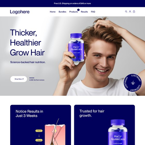 Modern E-Commerce Design for Hair Growth Brand
