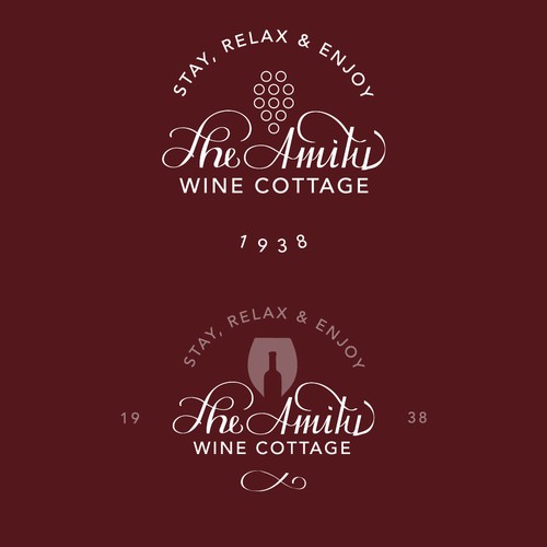 The Amity Wine Cottage - Logo Design, Handlettering