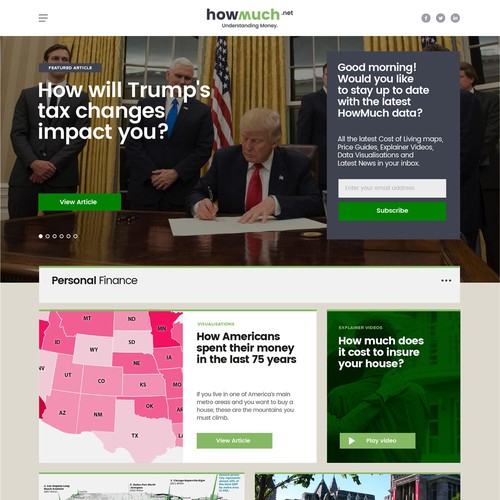 Winning webpage design for Howmuch.net