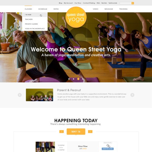 A welcoming & playful website design for Queen Street Yoga