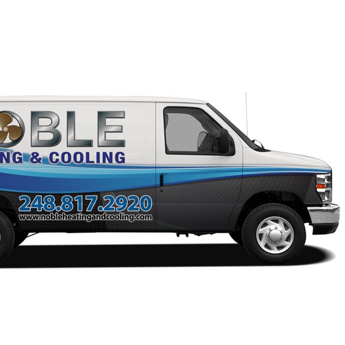 Eye catching van graphic design for heating & cooling co.