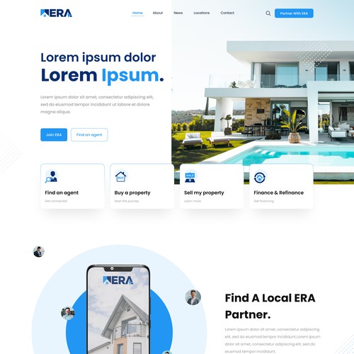 Homepage design for ERA