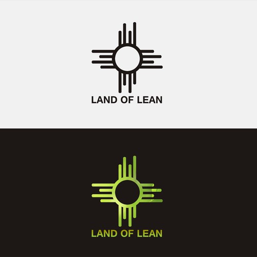 Create a professional fitness/health brand mark for Land of Lean