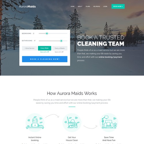 Webpage design for Maid service company
