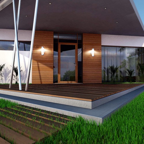 3d rendering - outdoor light lifestyle shot