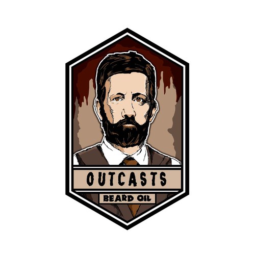 Beard oil portrait based logo