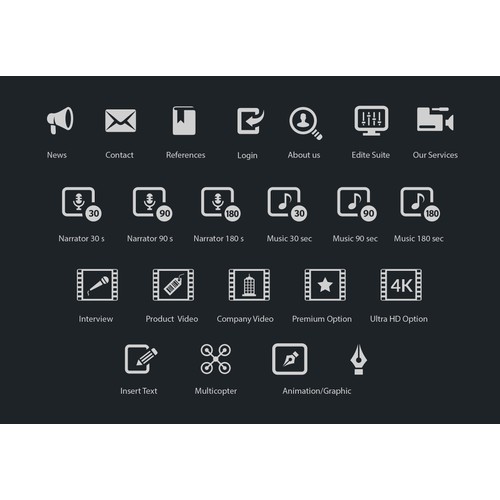  Icons for German website of a film production