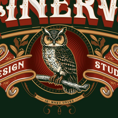 Vintage Minerva Owl Design