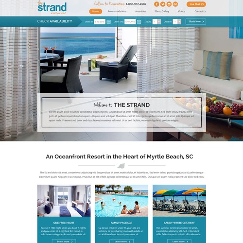 Landing Page Design for the Strand Resort