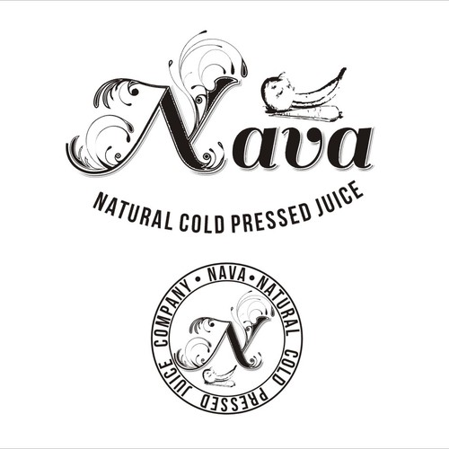 NAVA Juices logo, natural cold pressed juices!