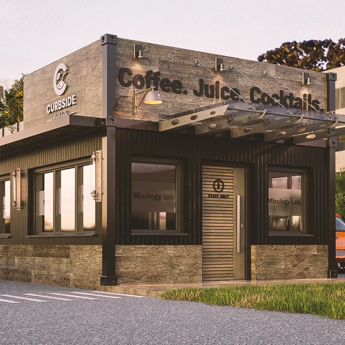 3D Rendering of a drive-thru store